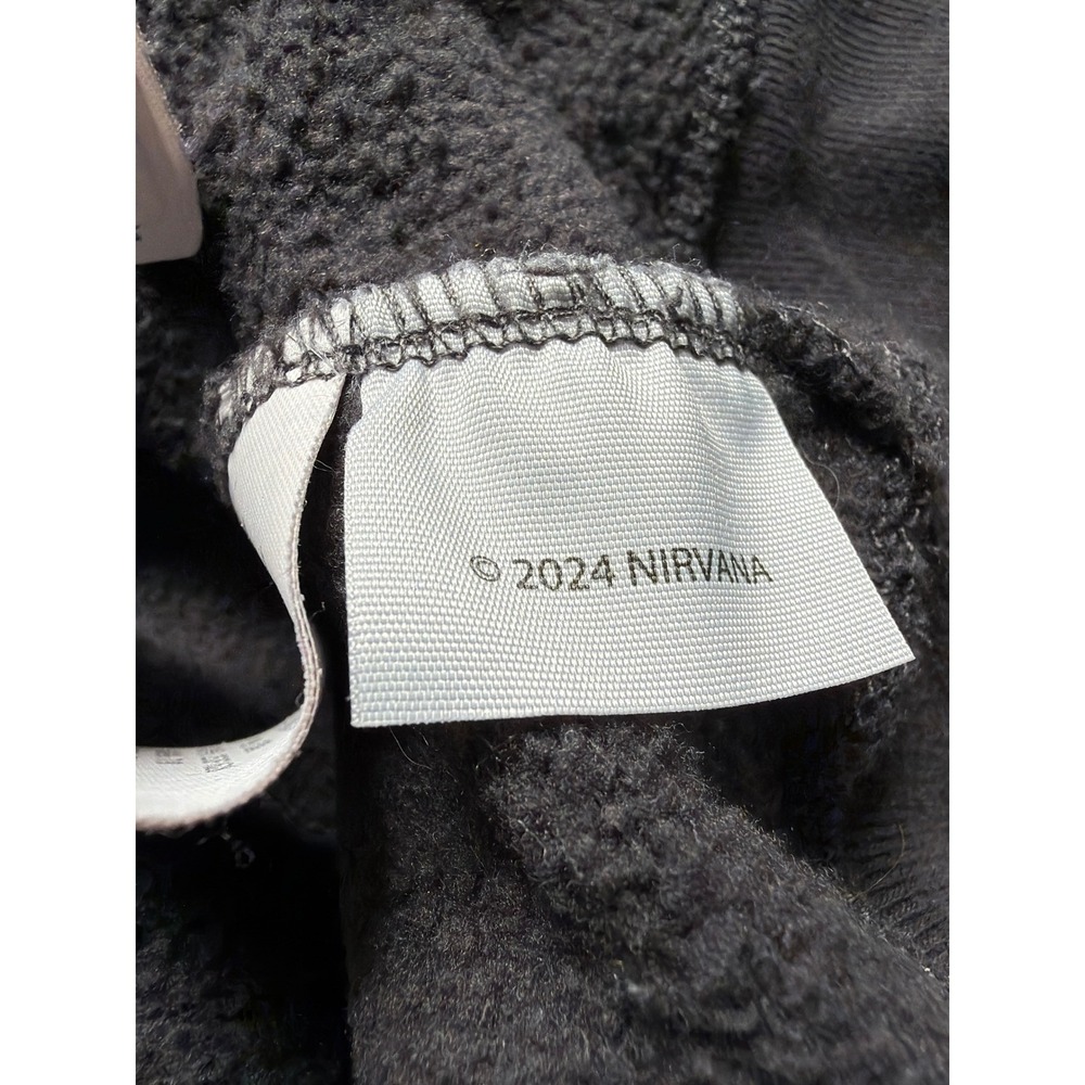 Abercrombie Kids Nirvana Smiley Face Graphic Sweatshirt Black Gray Size 7/8 - Picture 10 of 10